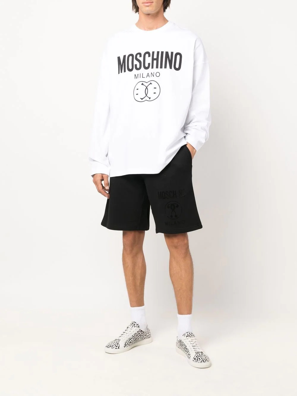 logo-print cotton sweatshirt - 3