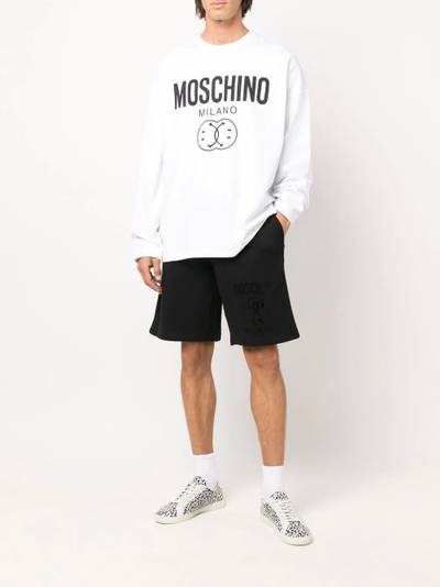 Moschino logo-print cotton sweatshirt outlook
