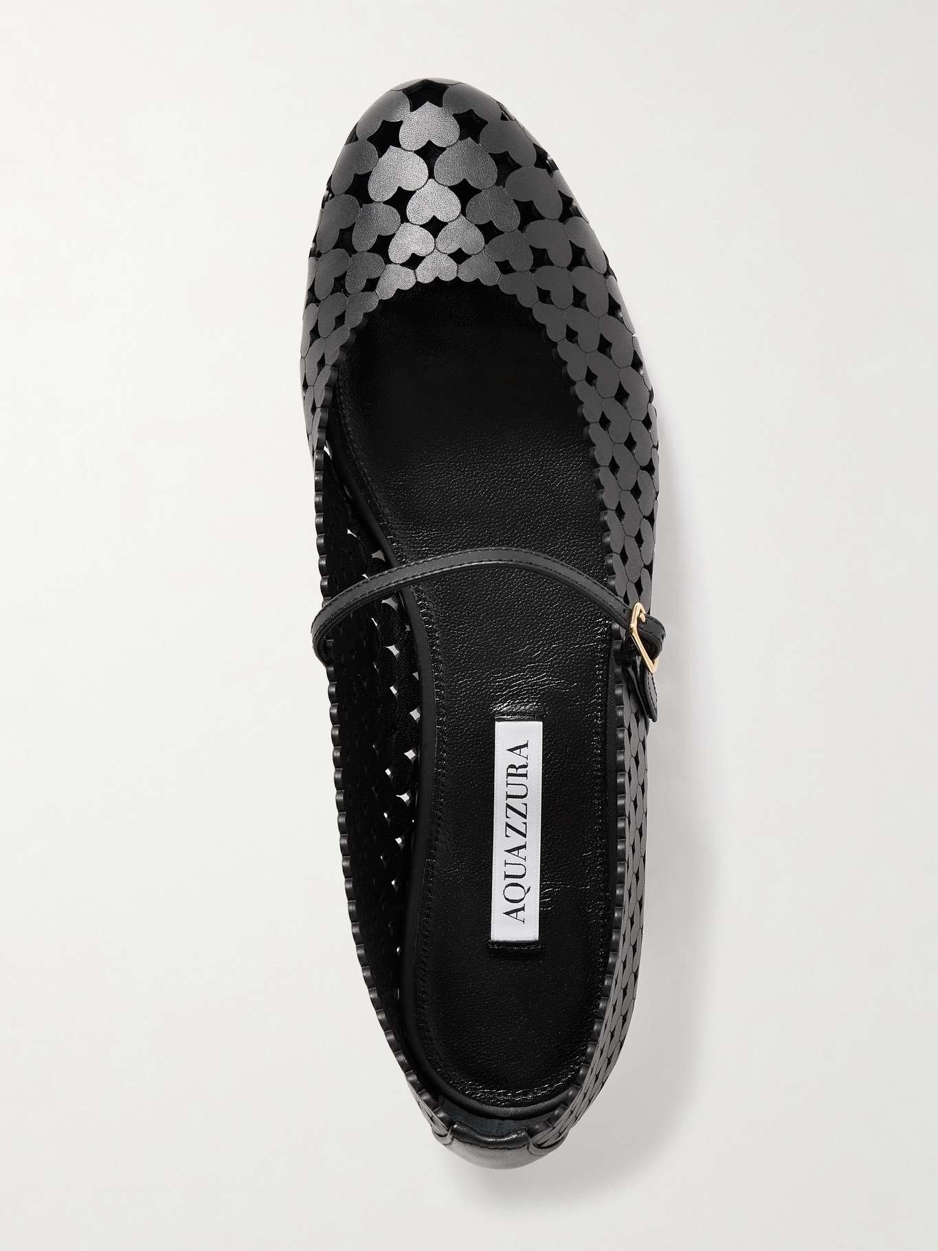 Amourose cutout leather ballet flats Black - 5