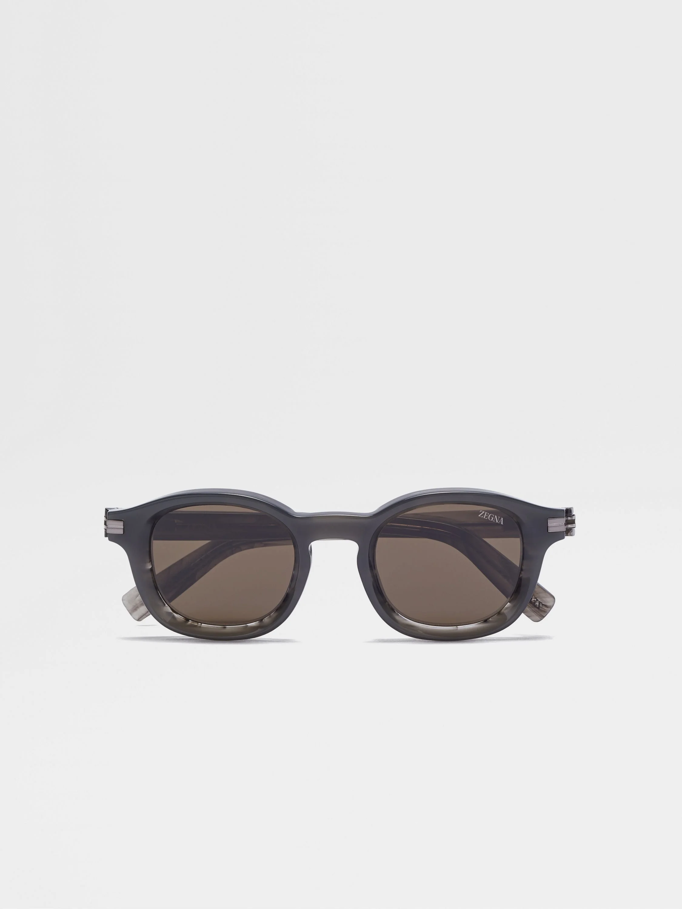 OPAL GREY AND STRIPED GREY AURORA I ACETATE SUNGLASSES - 1