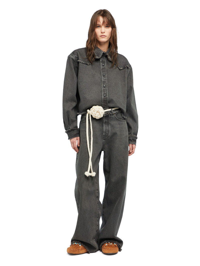 Alanui Free Horizons Cropped Denim Shirt outlook