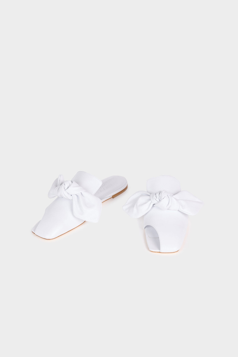 TIM OPEN TOE SHOES WITH BOW WHITE 3