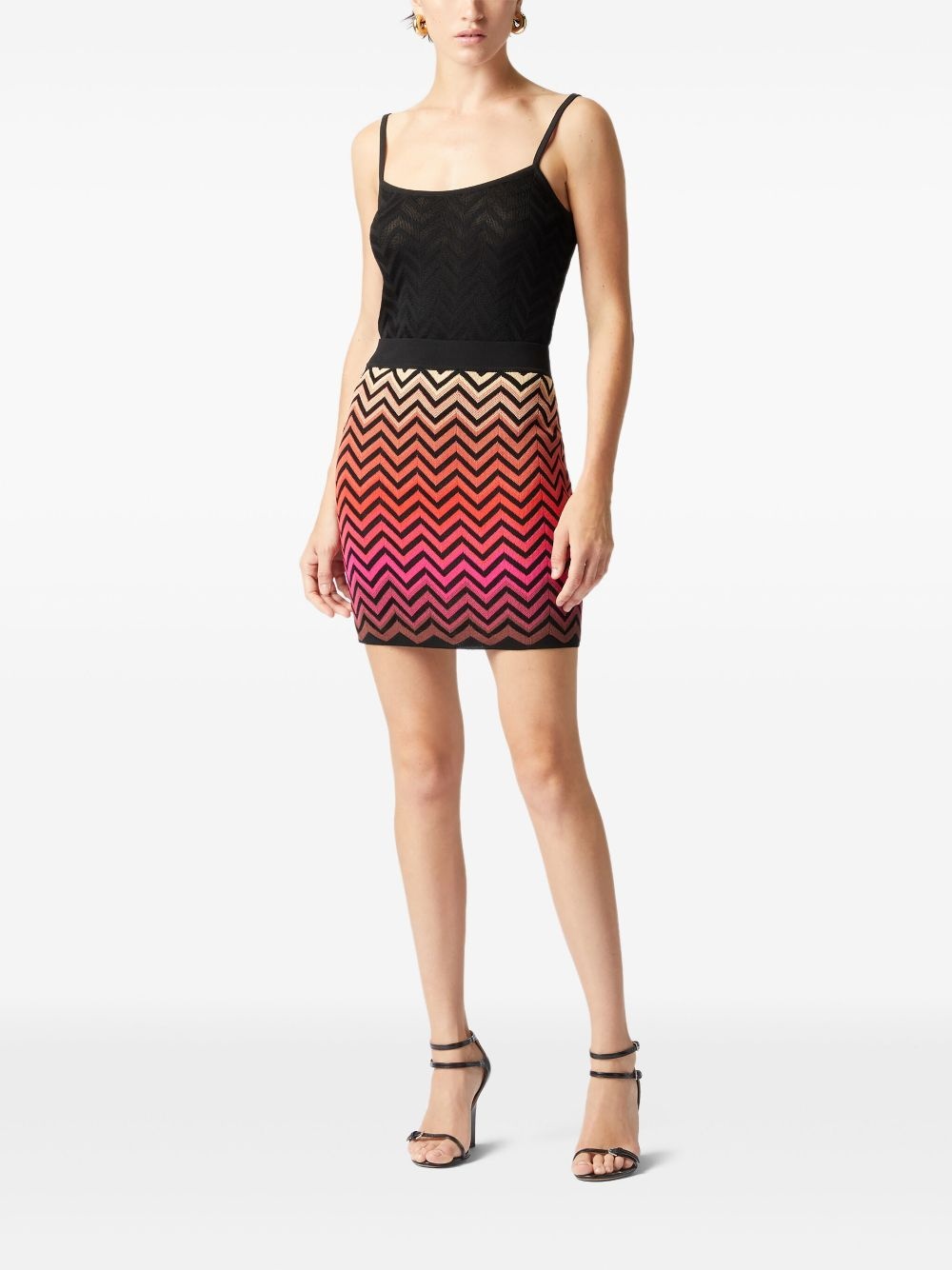 zigzag-pattern degradé mini skirt - 2