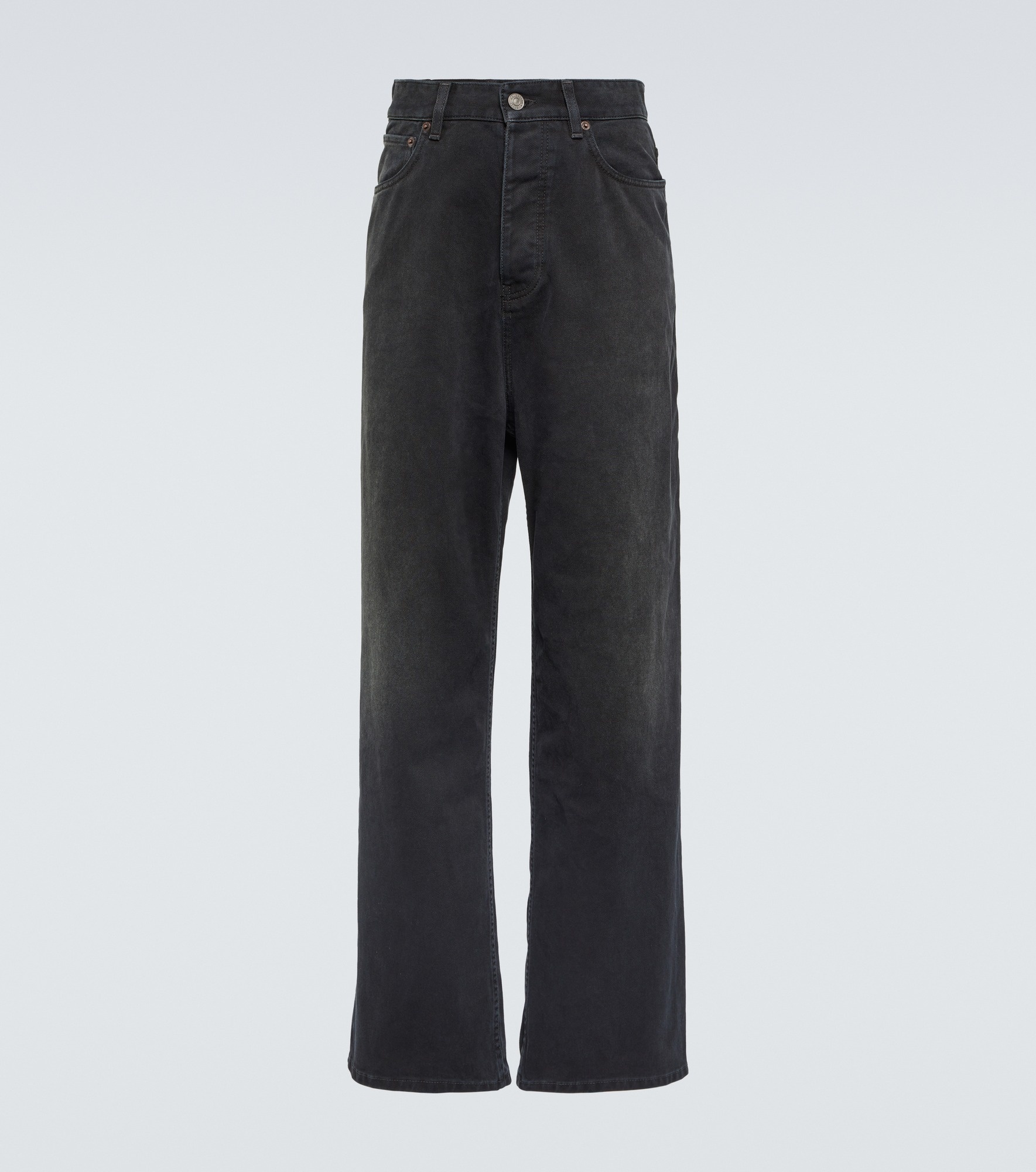 Mid-rise cotton wide-leg pants - 1