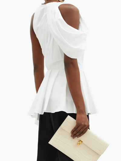 Alexander McQueen Peplum bodice-overlay cotton top outlook