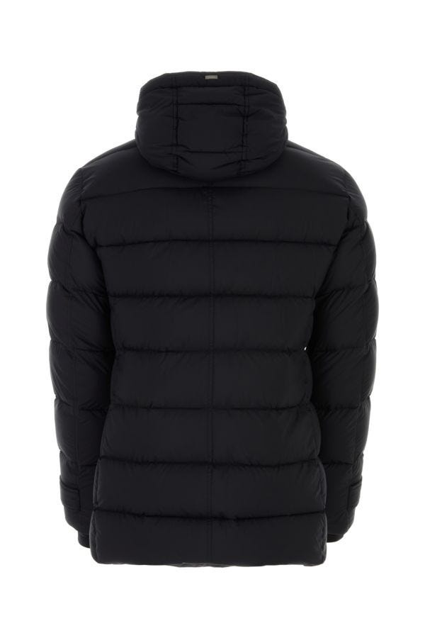 Black nylon down jacket - 2