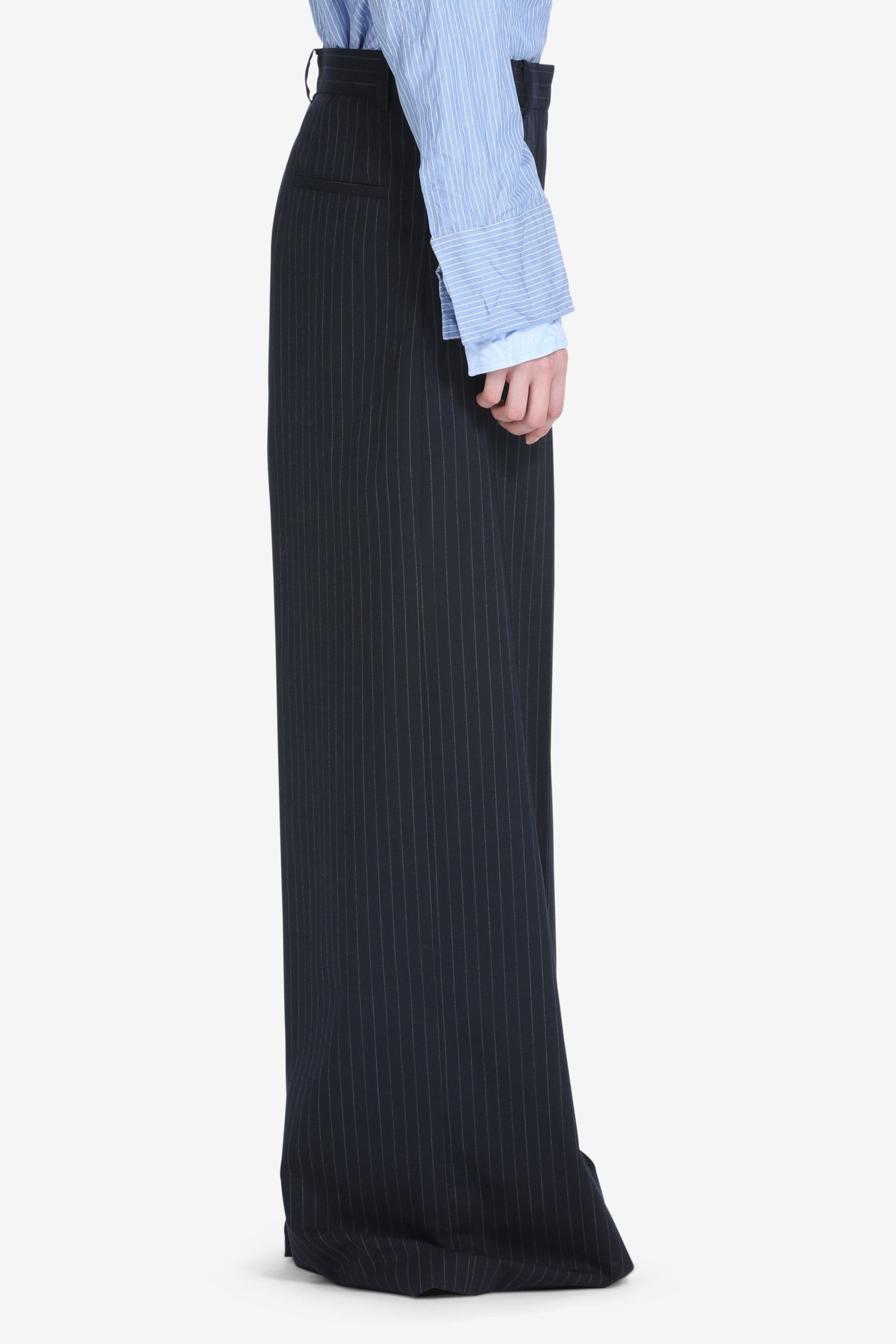PINSTRIPE WIDE-LEG TROUSERS - 3