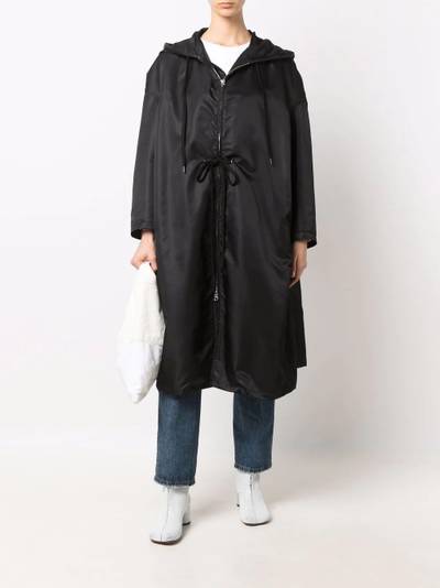 MM6 Maison Margiela drawstring-waist hooded coat outlook