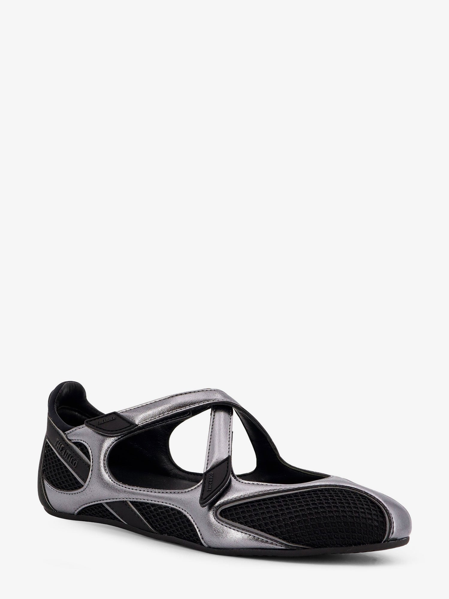 FLOOR 01 MESH AND LEATHER BALLERINAS FLAT - 3