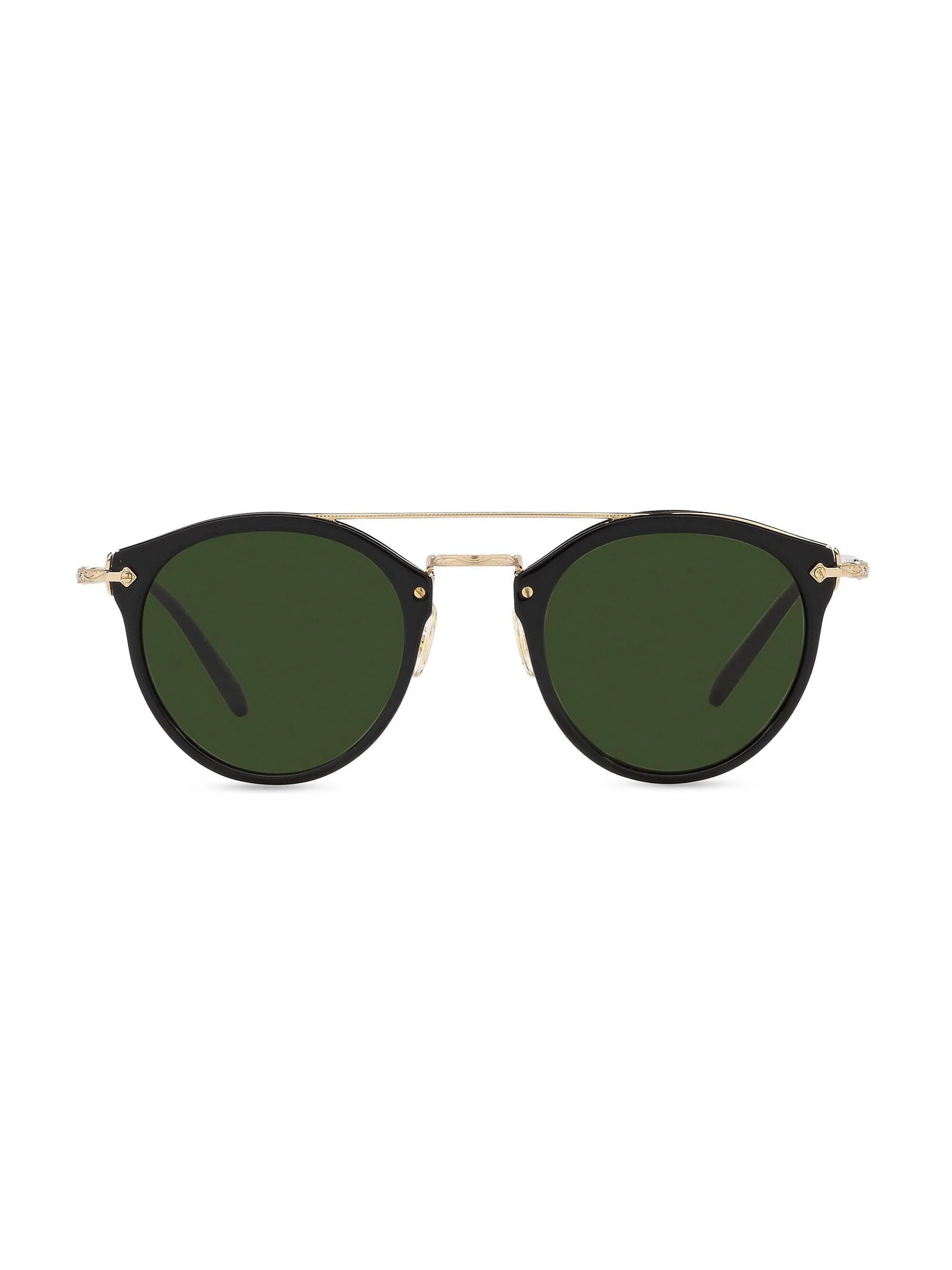 Men's Rimick 50MM Round Solid Sunglasses - Black - 1