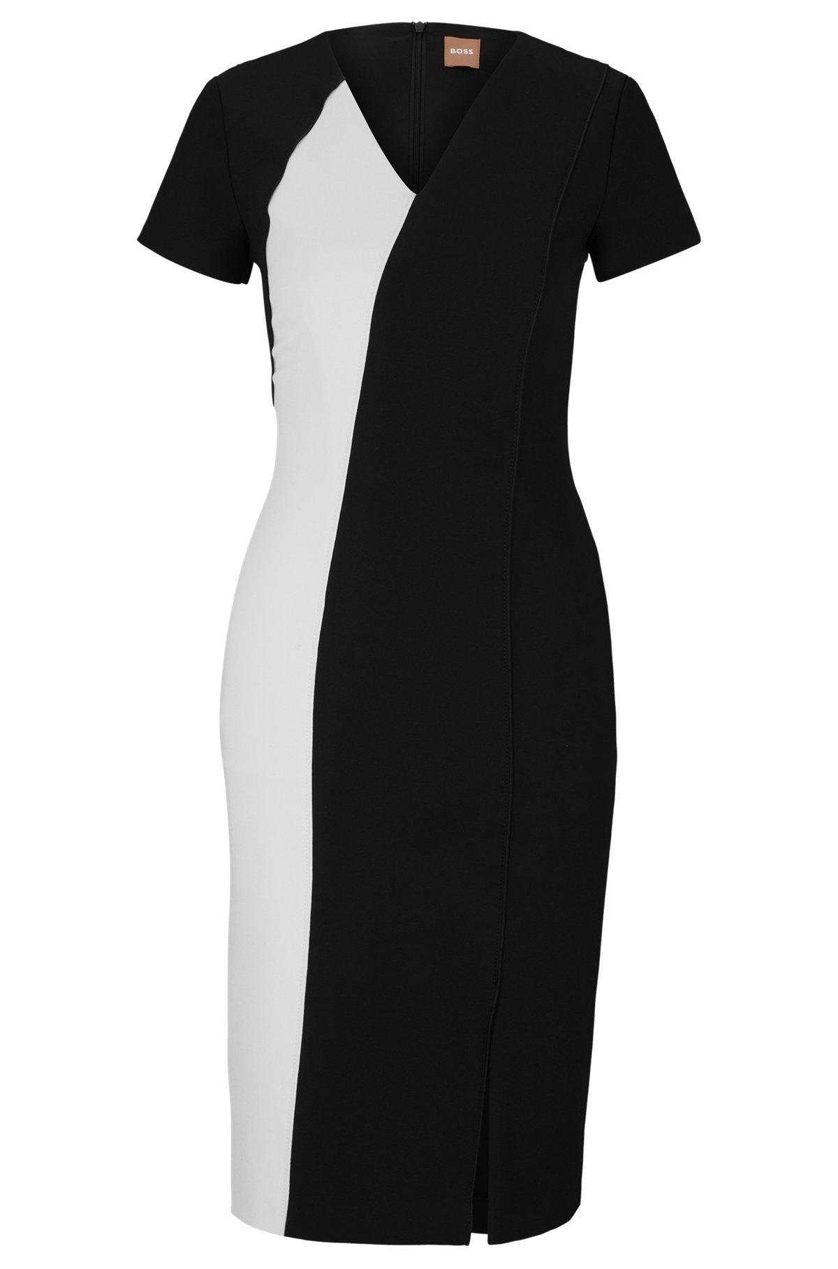 SLIM-FIT DRESS WITH V NECKLINE - 1