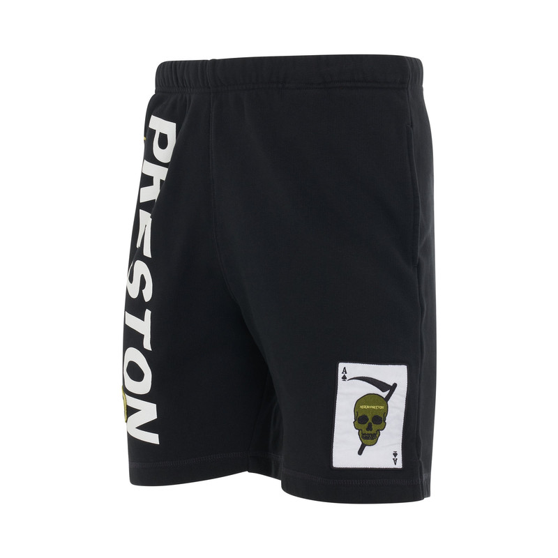HERON PRESTON Preston Racing Sweatshorts in Black/White outlook