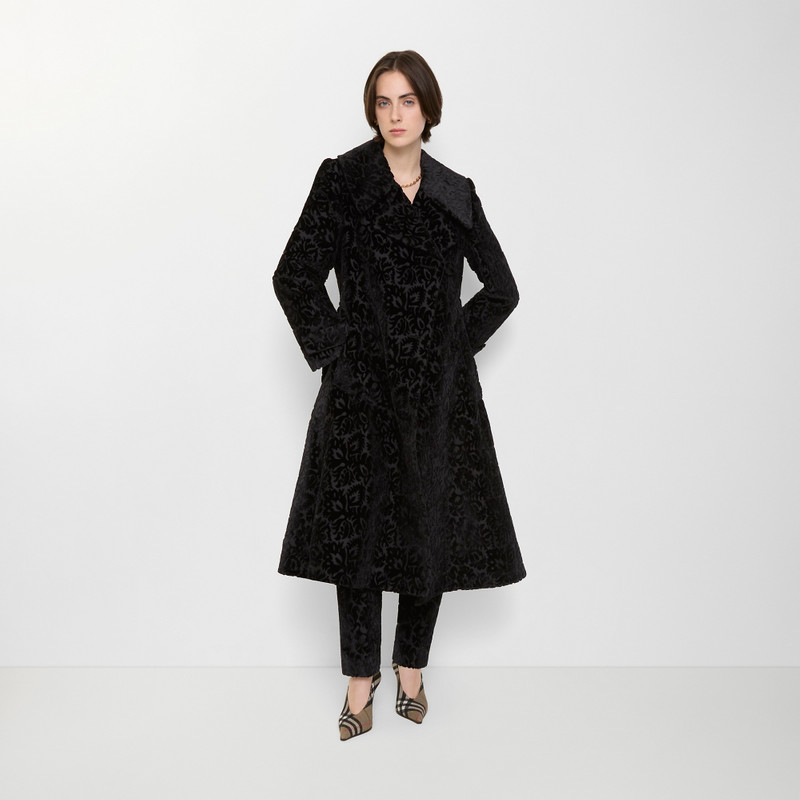 Burberry Vine Silk Blend Velvet Tailored Coat outlook