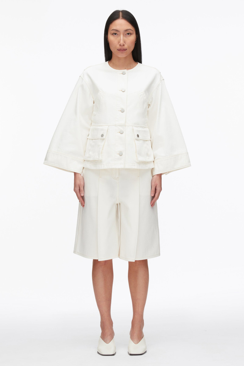 3.1 Phillip Lim Collarless Trapeze Denim Jacket outlook