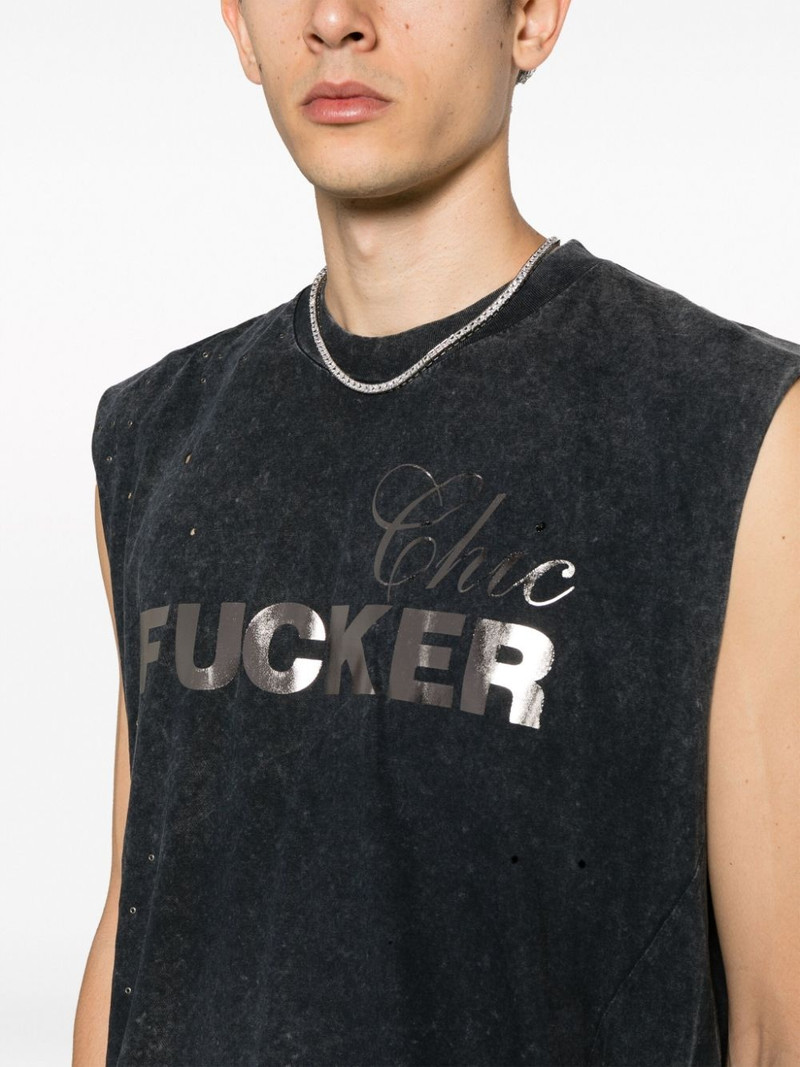slogan-print cotton tank top 5