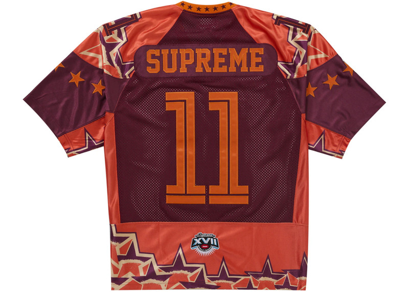 Supreme Supreme Stars Football Jersey Orange outlook
