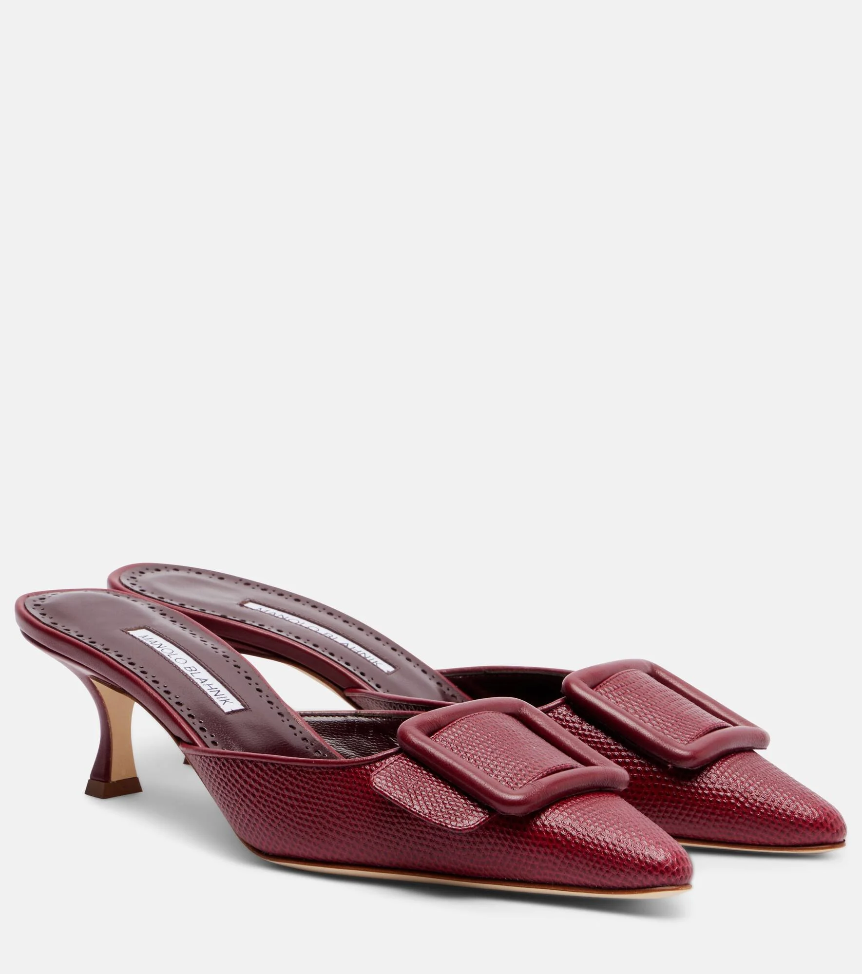 Maysale 50 snake-effect leather mules - 1