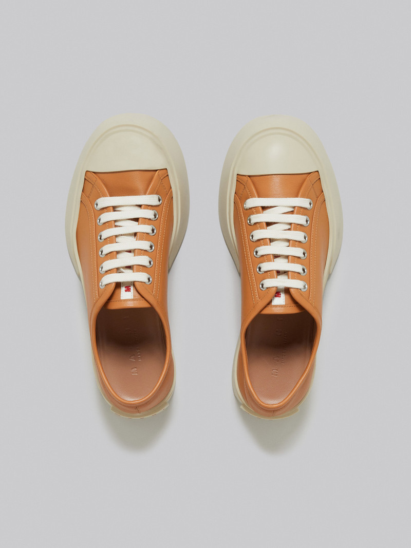 BROWN NAPPA LEATHER PABLO LACE-UP SNEAKER 4