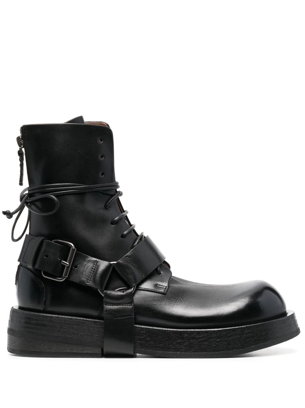harness-style ankle leather boots - 1