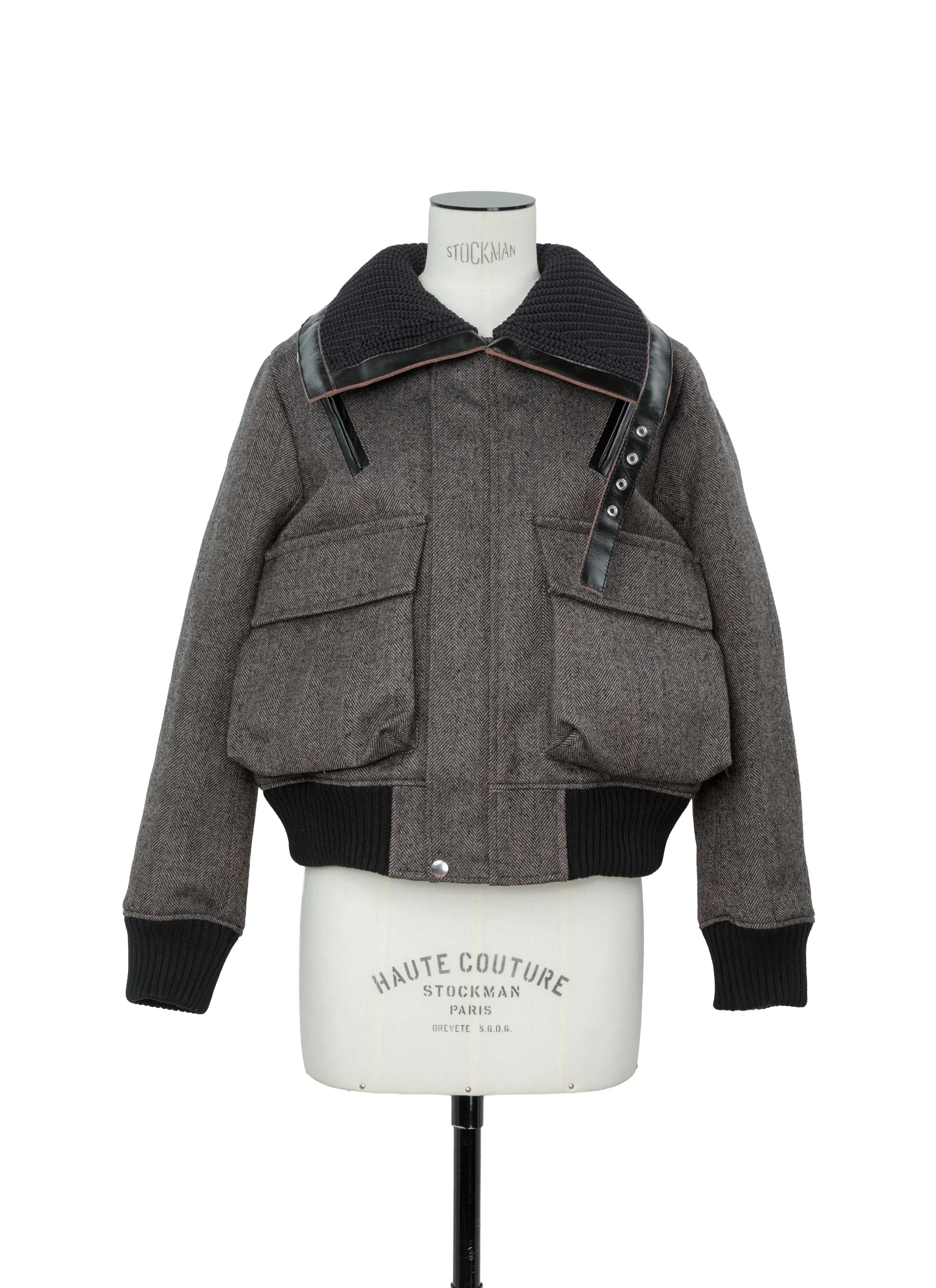 Double-Faced Herringbone Puffer Blouson - 1