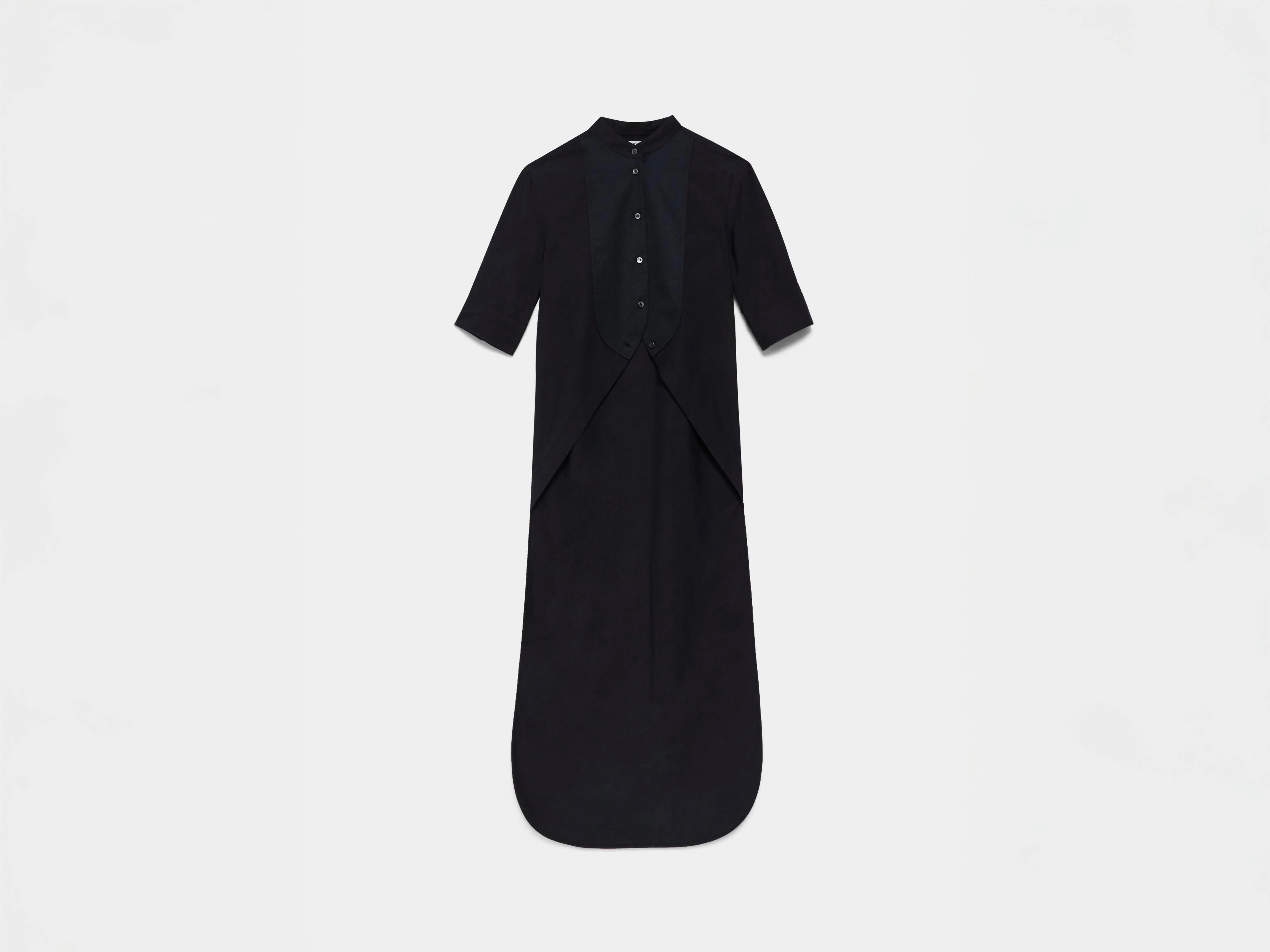 WOMENS TUXEDO BIB SHIRT IN BLACK - 1