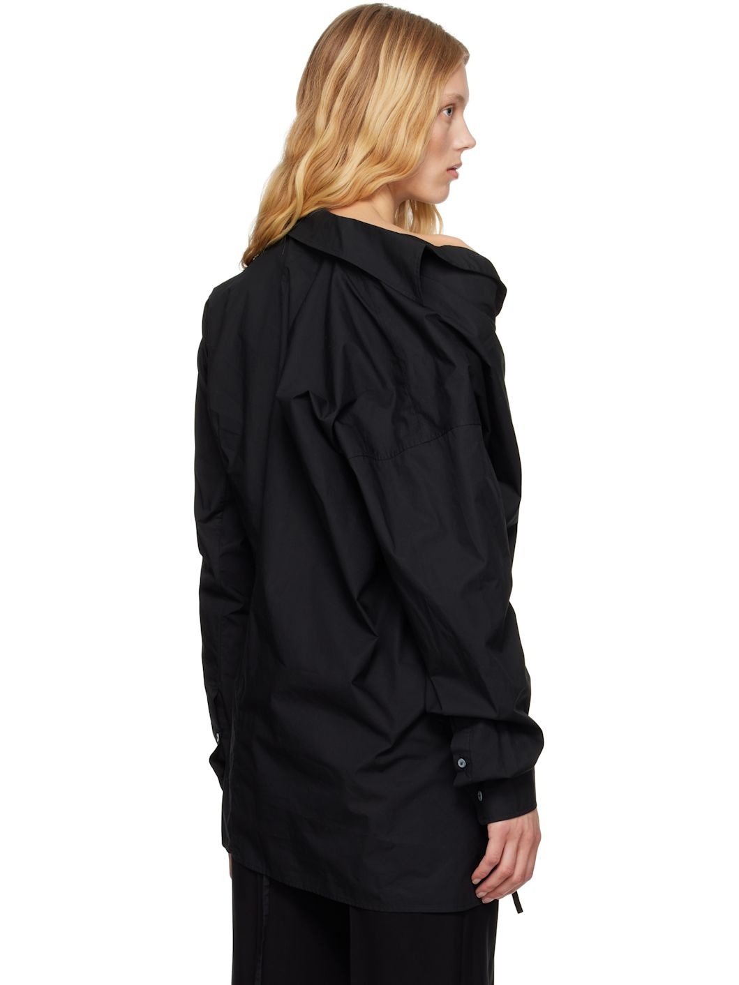 Black Daria Drop Shoulder Shirt - 3