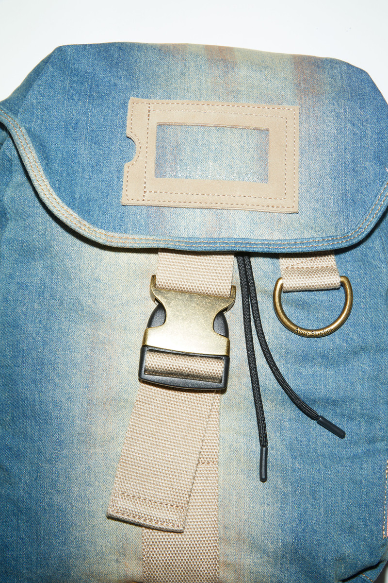 Denim backpack - Light blue/beige 6