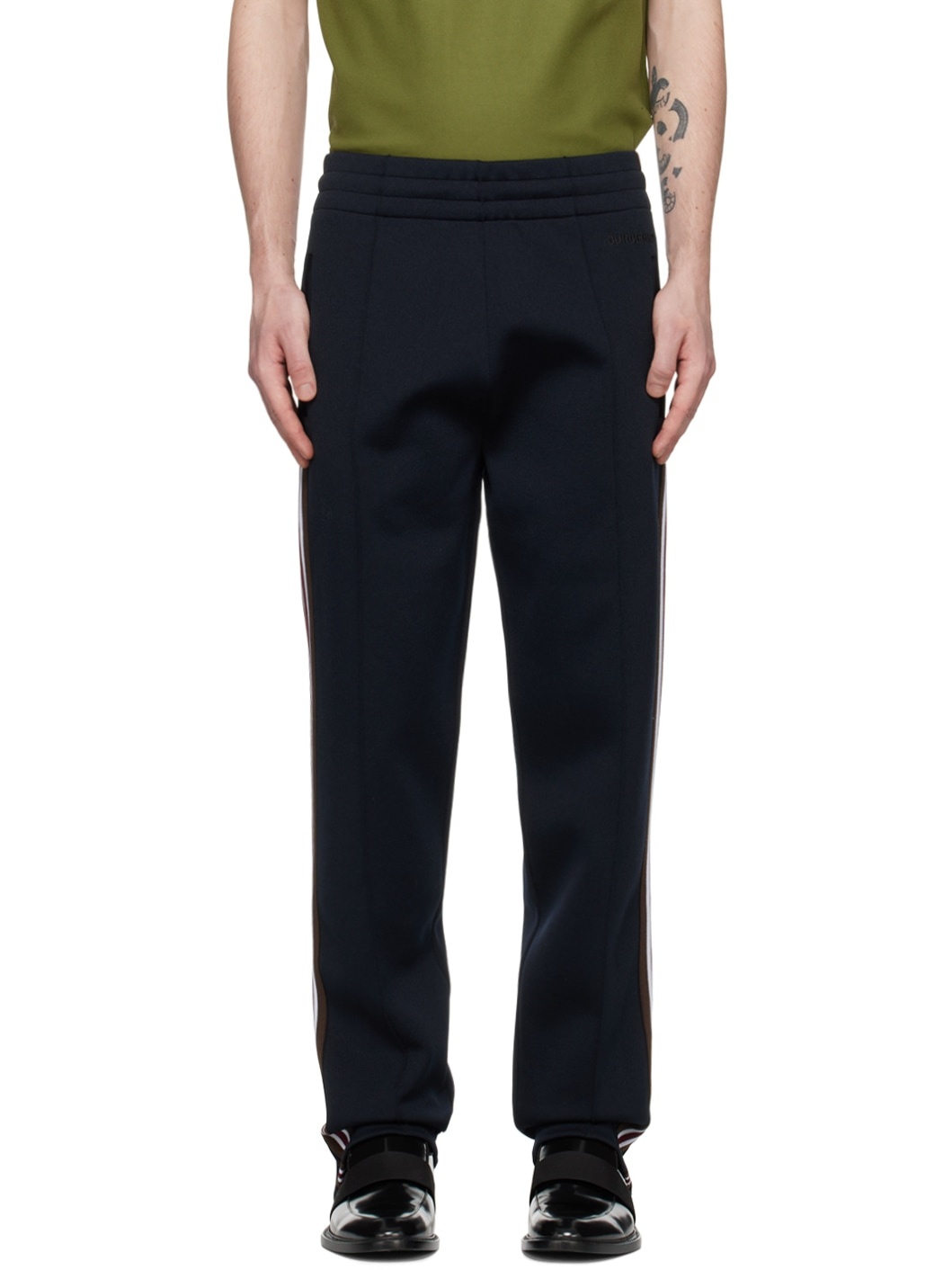 Navy Stripe Sweatpants - 1