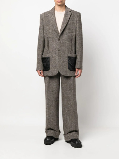 Acne Studios tweed single-breasted blazer outlook