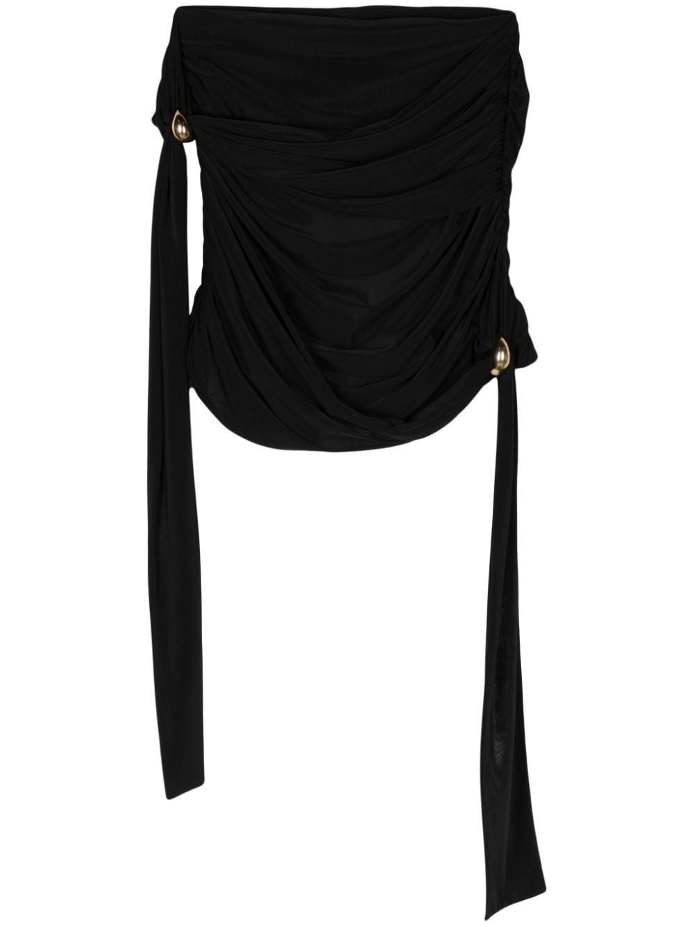 draped jersey miniskirt - 1