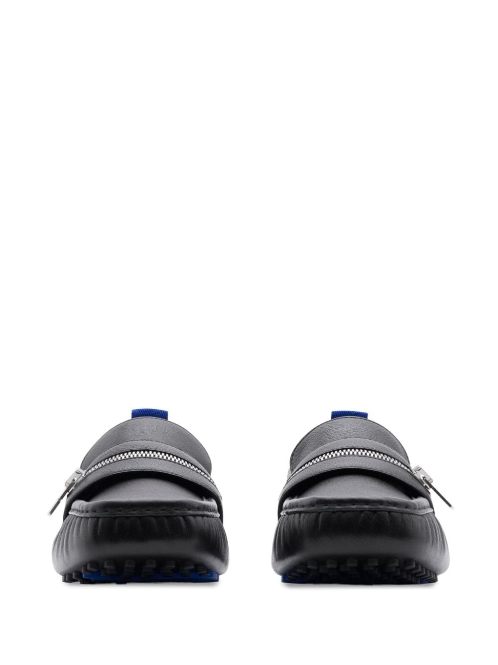 zip-detail leather loafers - 3