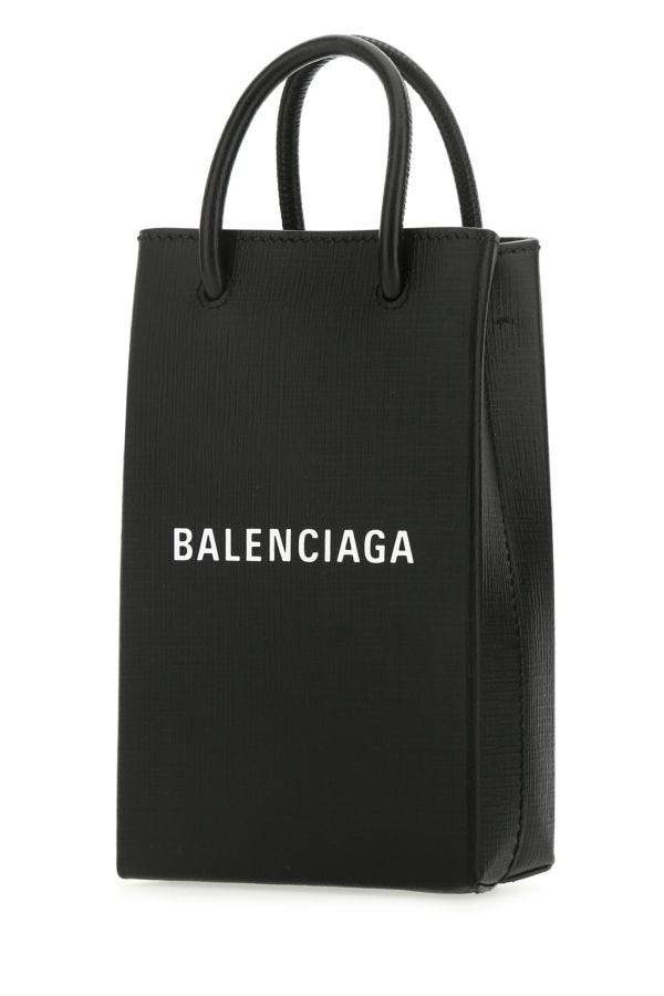 Balenciaga Woman Black Leather Phone Case - 2