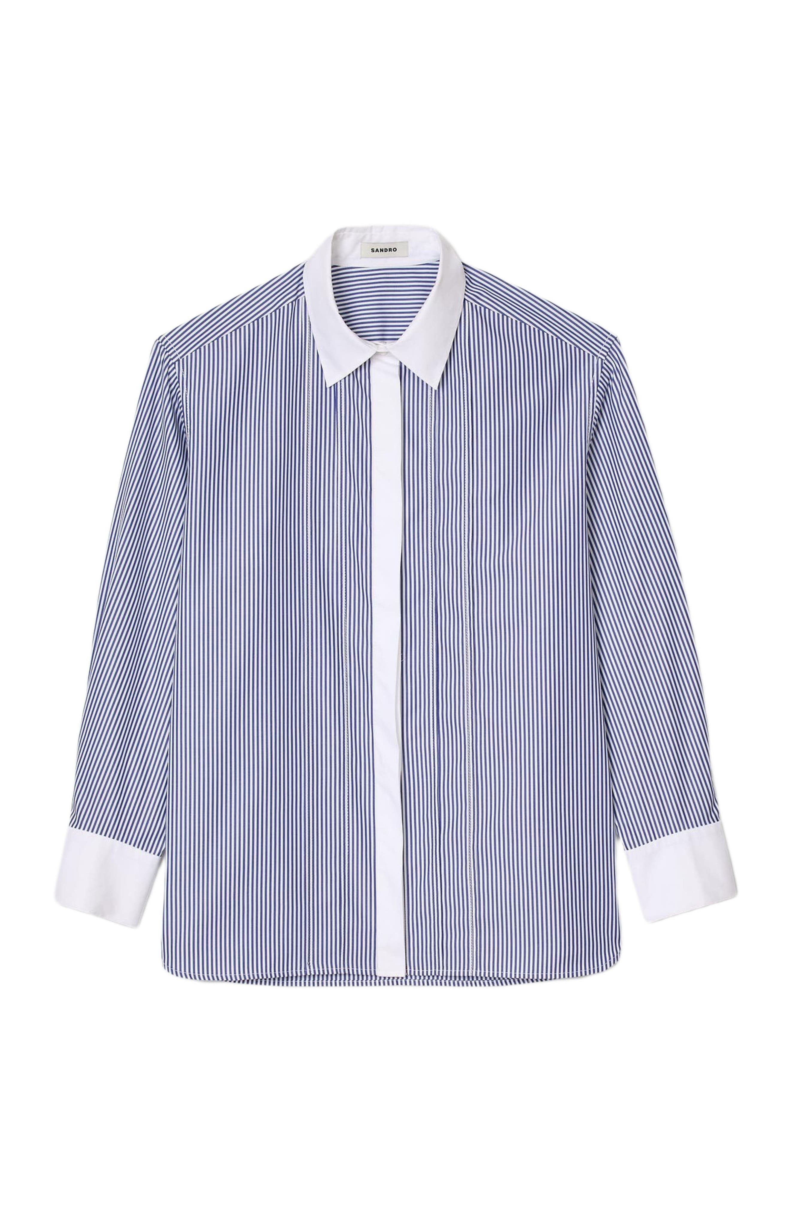 SANDRO Striped shirt in Blu /White at Nordstrom - 5