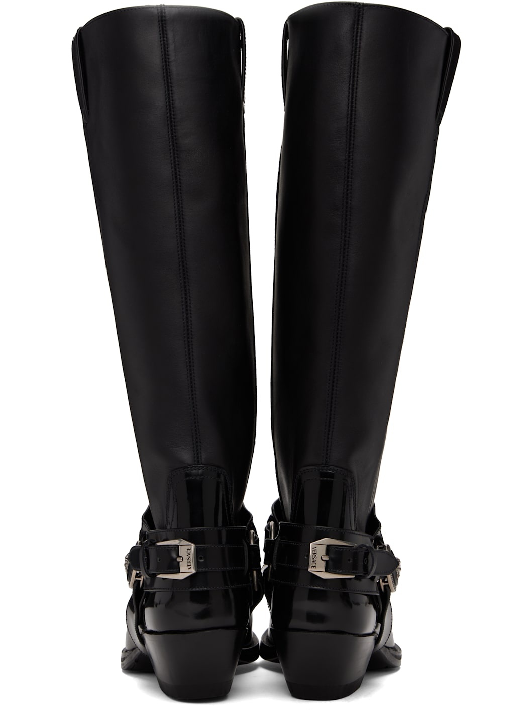 Black Texano Knee-High Tall Boots - 2