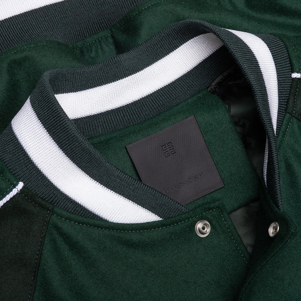 COLLEGE VARSITY WOOL JACKET - DARK GREEN - 3