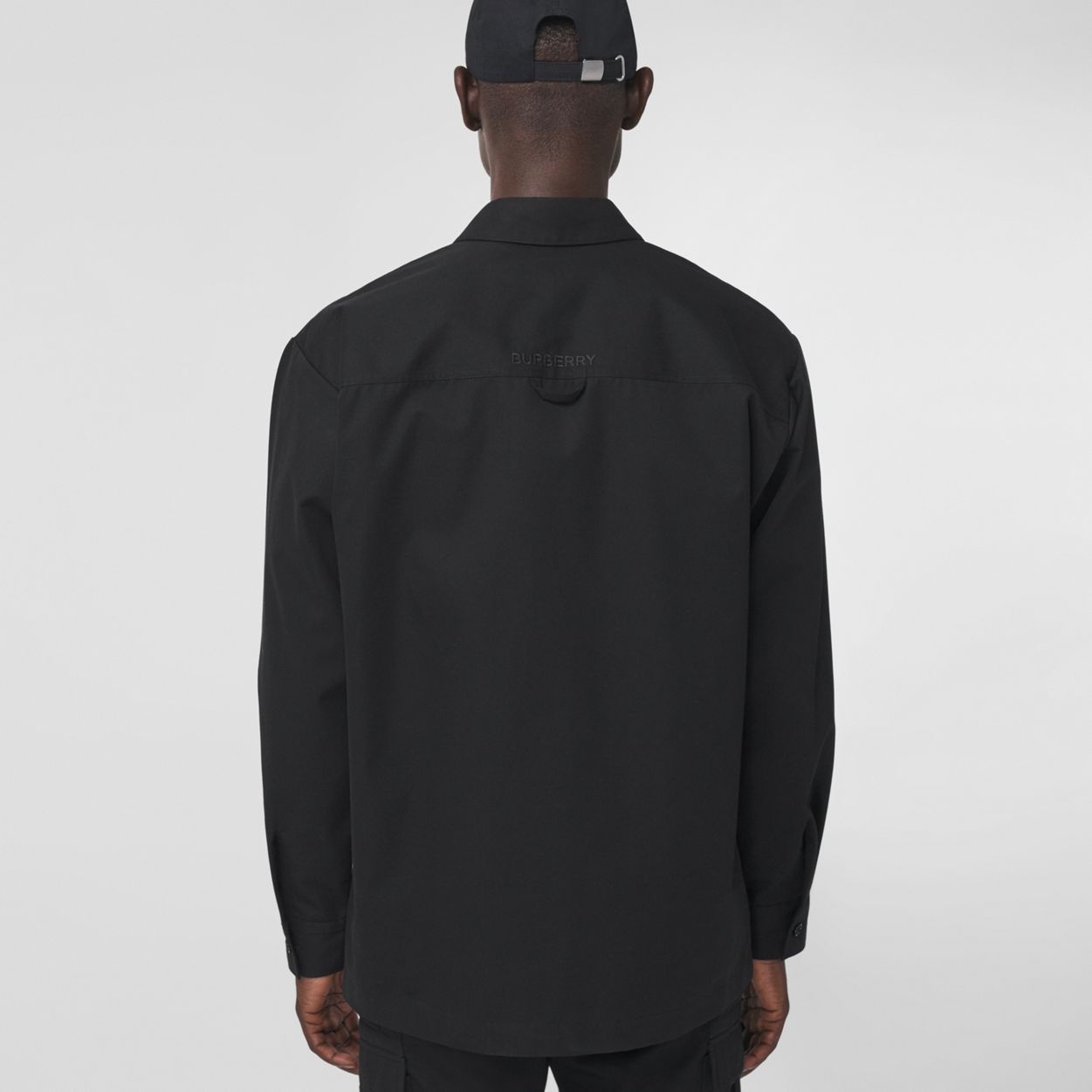 Embroidered Logo Cotton Gabardine Zip-front Shirt - 4
