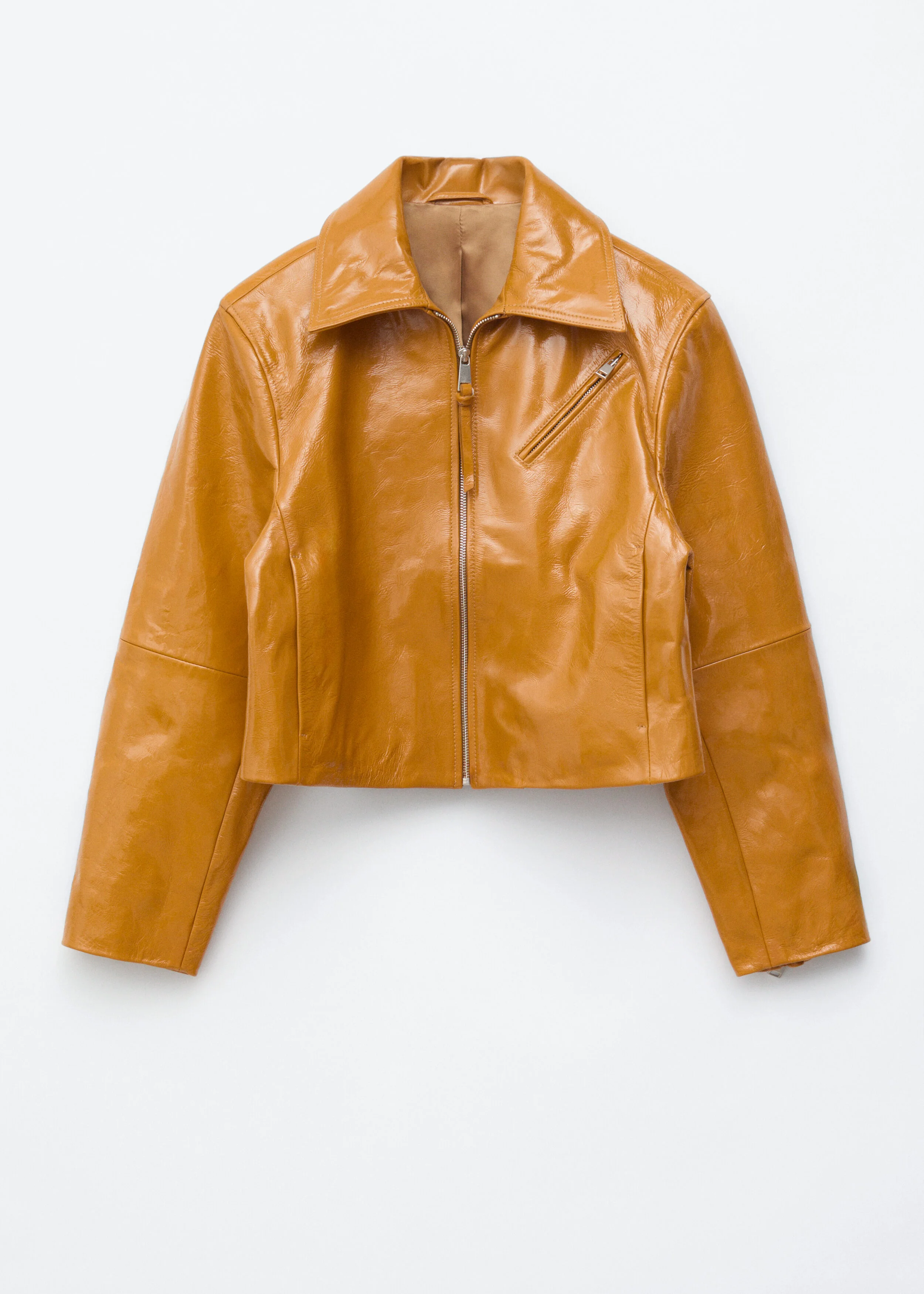 Patent Leather Biker Jacket - 1