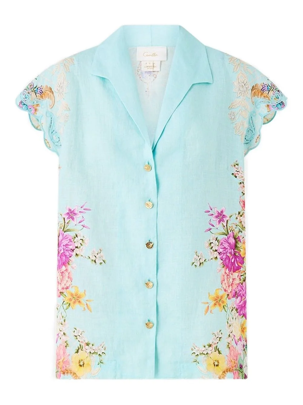 button floral blouse - 1