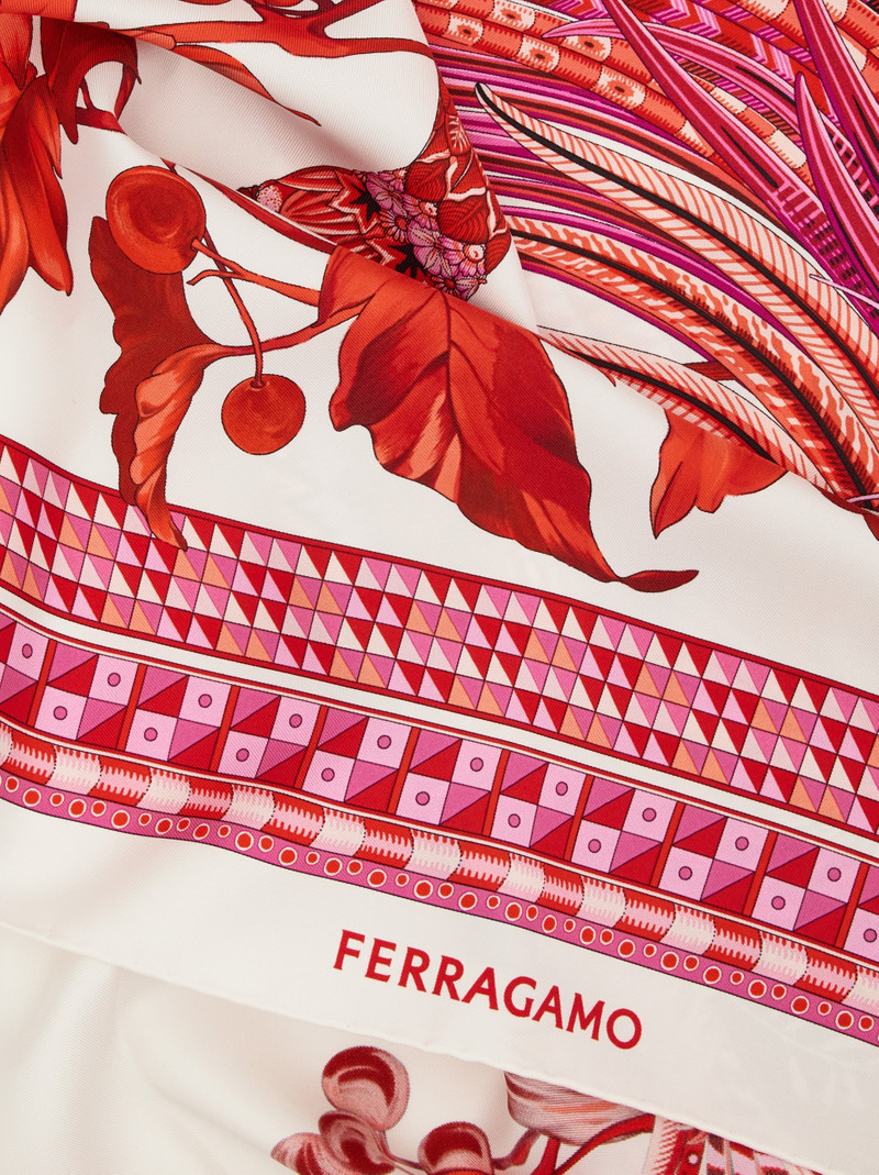 FERRAGAMO Animal print silk scarf outlook