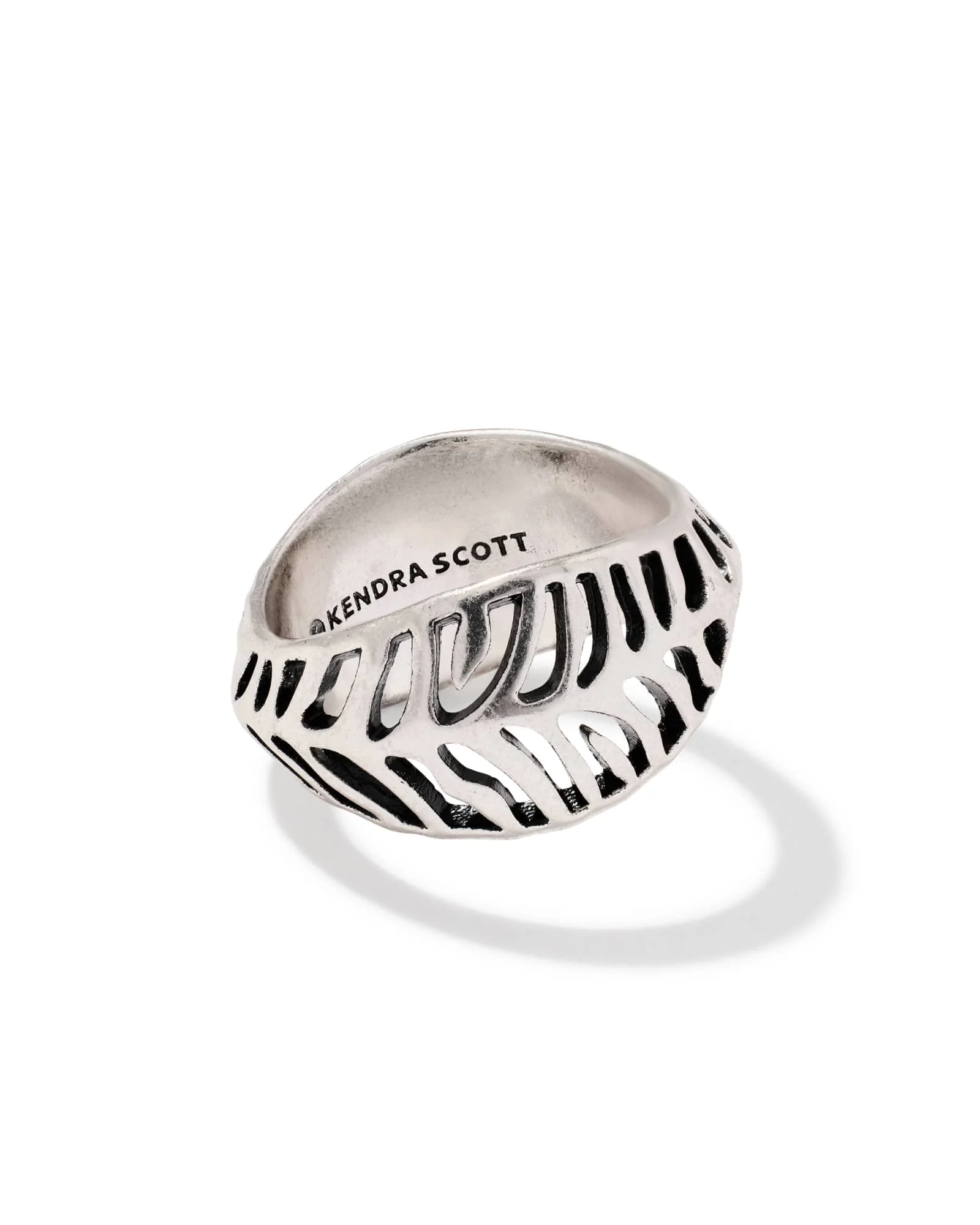 Tiger Striped Mikki Vintage Silver Band Ring - 1