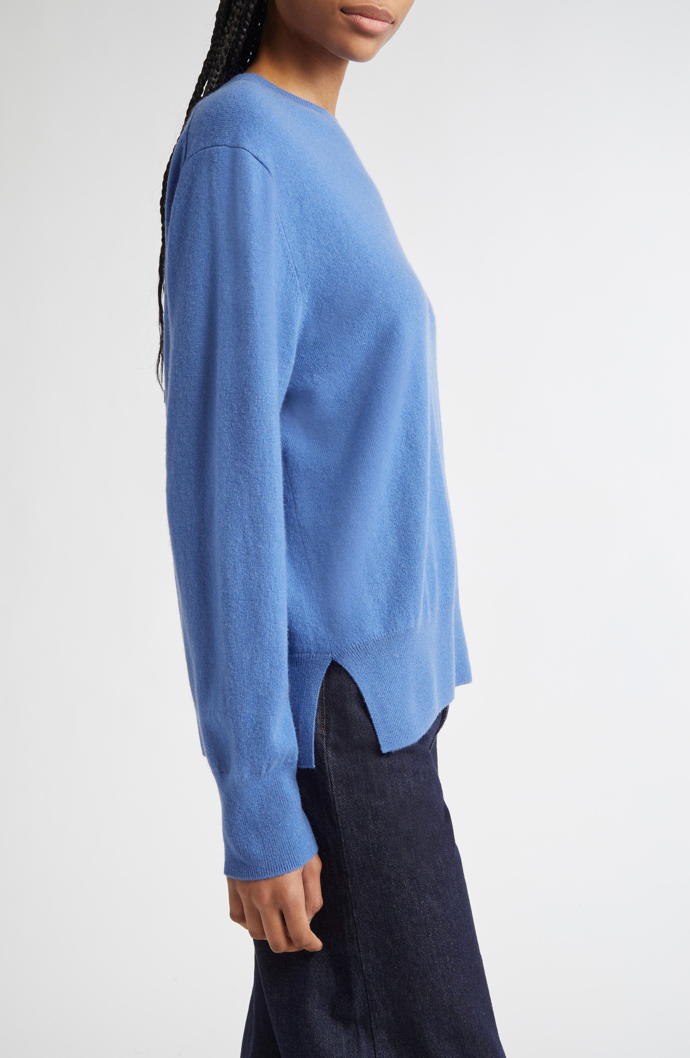 TOTEME Cashmere Crewneck Sweater in Azure at Nordstrom - 3