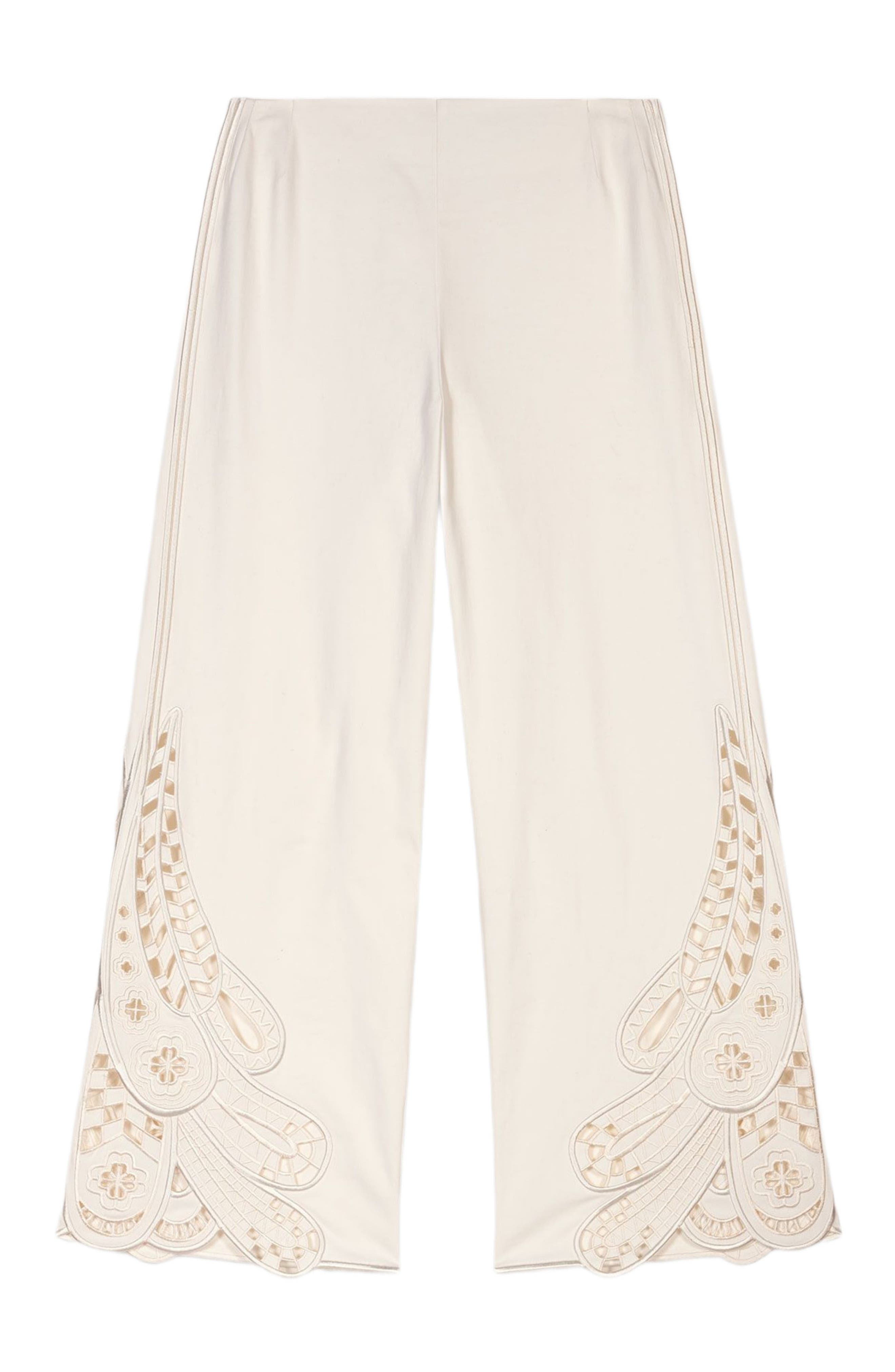 maje Embroidered trousers in Ecru at Nordstrom - 7