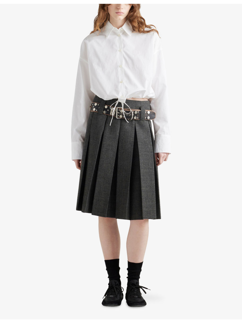 Drawstring-Hem Long-Sleeve Cotton-Poplin Shirt - 2