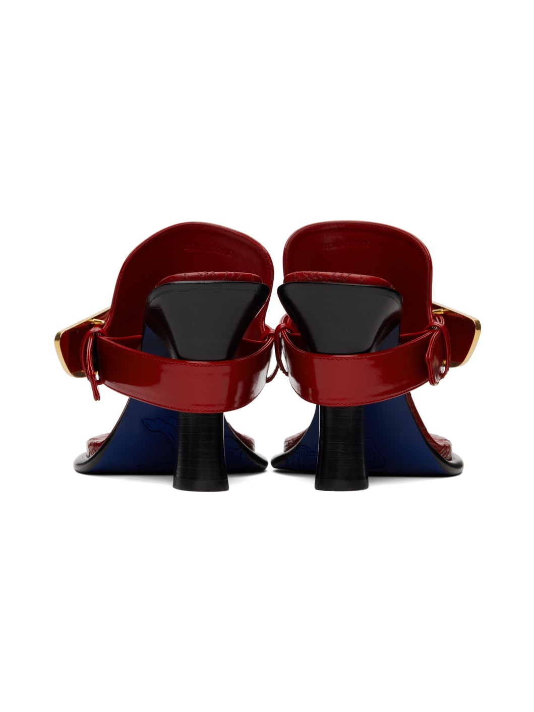 Red Leather Bay Heeled Sandals - 2