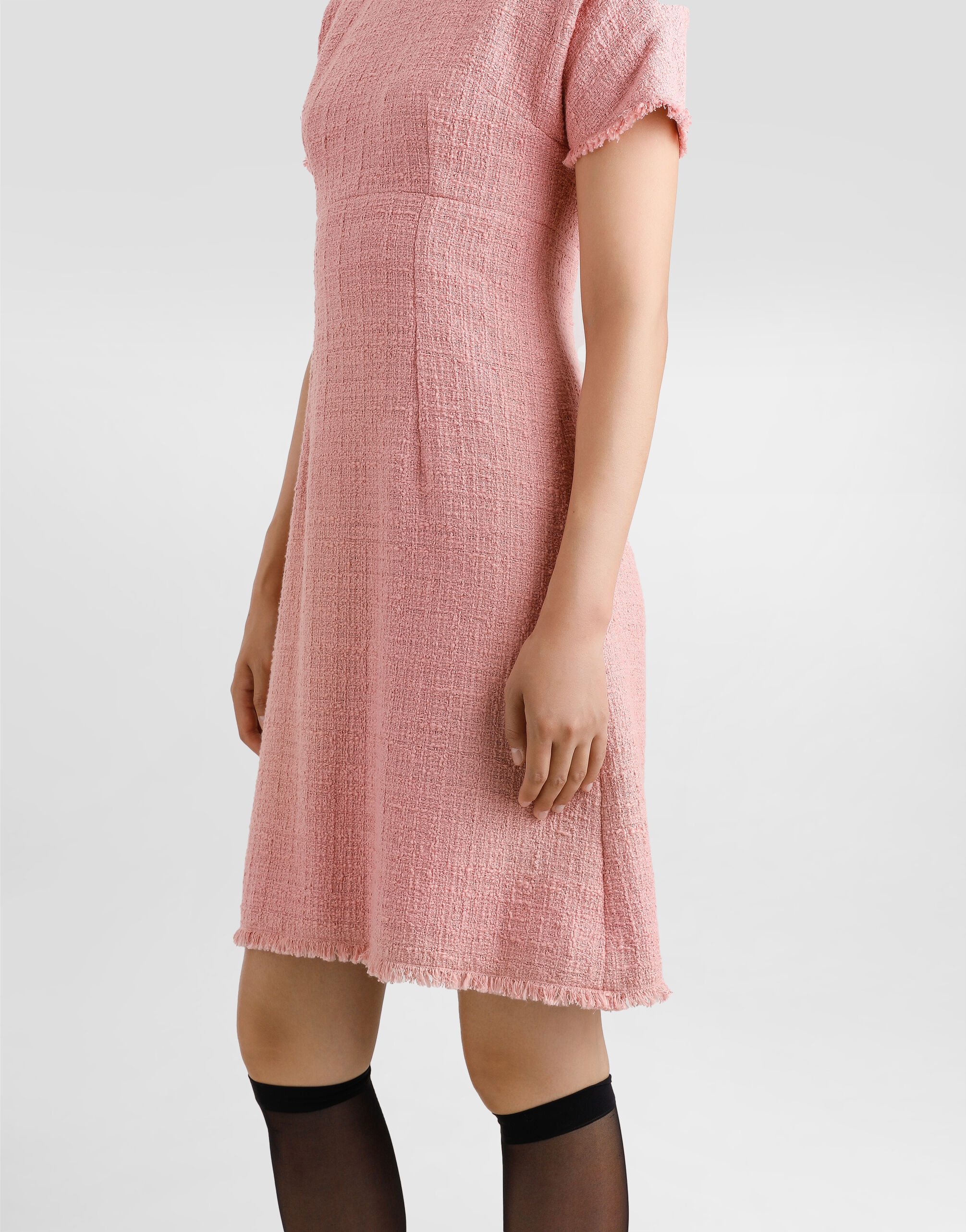 Raschel tweed midi dress with DG logo - 5
