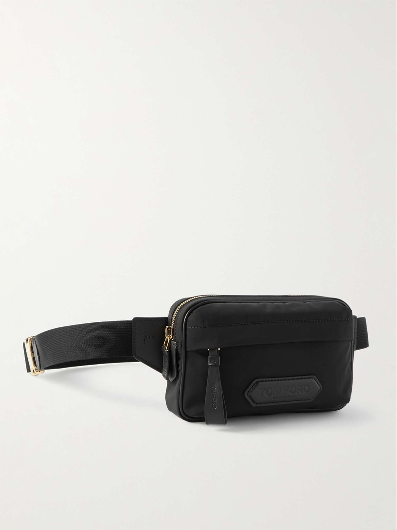 Logo-Embossed Leather-Trimmed Recycled-Shell Belt Bag 1