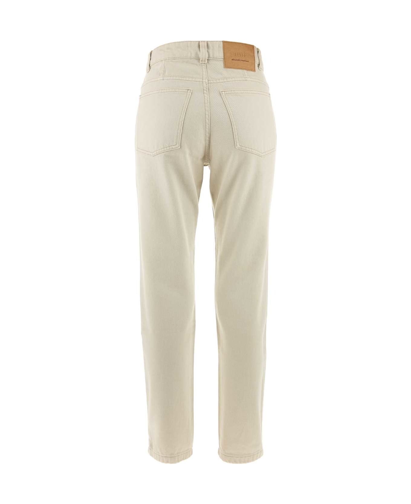 デニム・ジーパン AMI PARIS FW24 Ivory denim jeans (FTR031CO0037 150) AMI Paris Ivory Denim Jeans | italist | REVERSIBLE