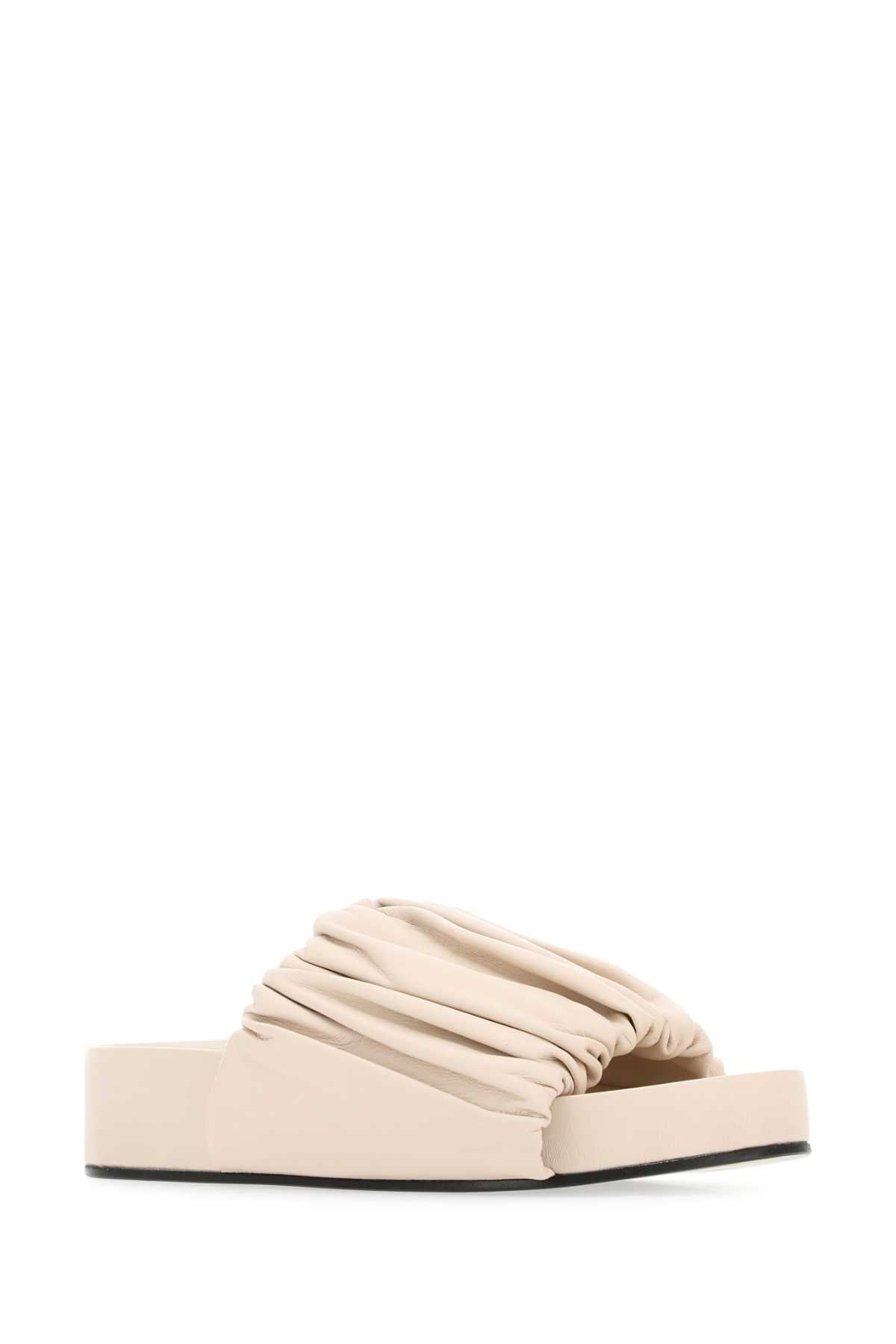 Jil Sander Women Sand Leather Slippers - 2
