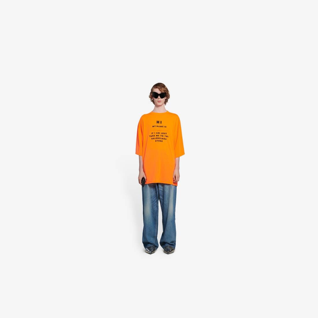 Men's Hi My Name Is Wide Fit T-shirt  in Orange - 6