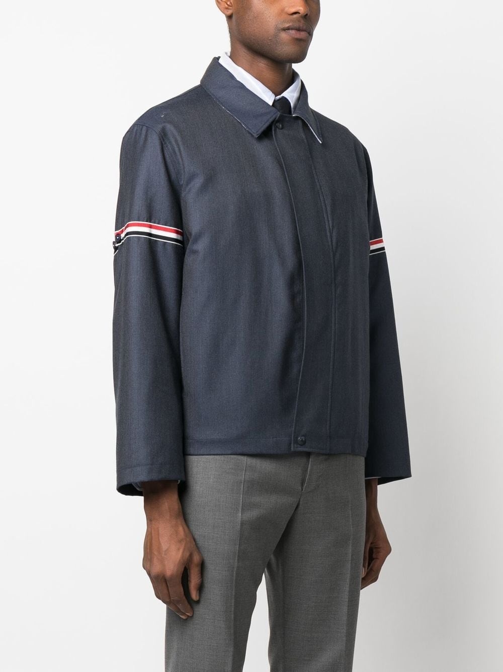 signature-stripe detail shirt jacket - 3